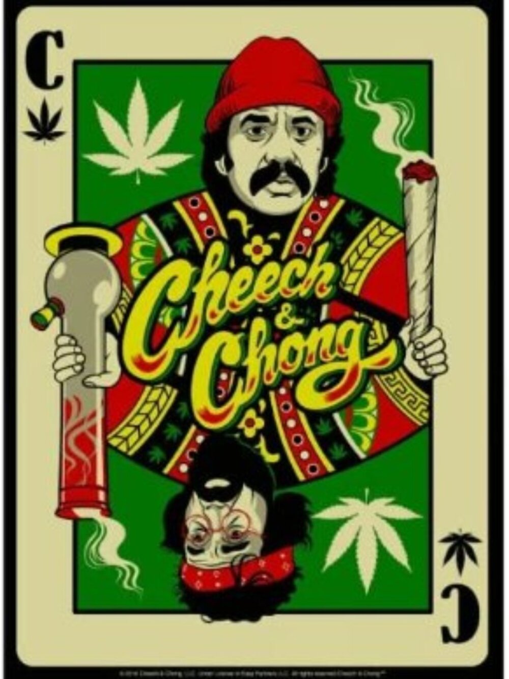 Cheech & Chong Playing Card Tapestry ~ 30" x 45" ~ w/Corner Loops ~ Brand New!